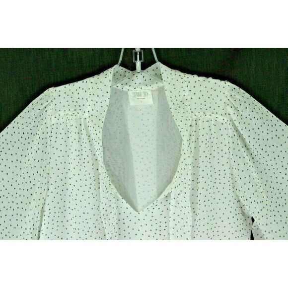 Sienna Sky Top Small Polka-Dot V-Neck Flutter Sleeve Womens - Picture 4 of 8